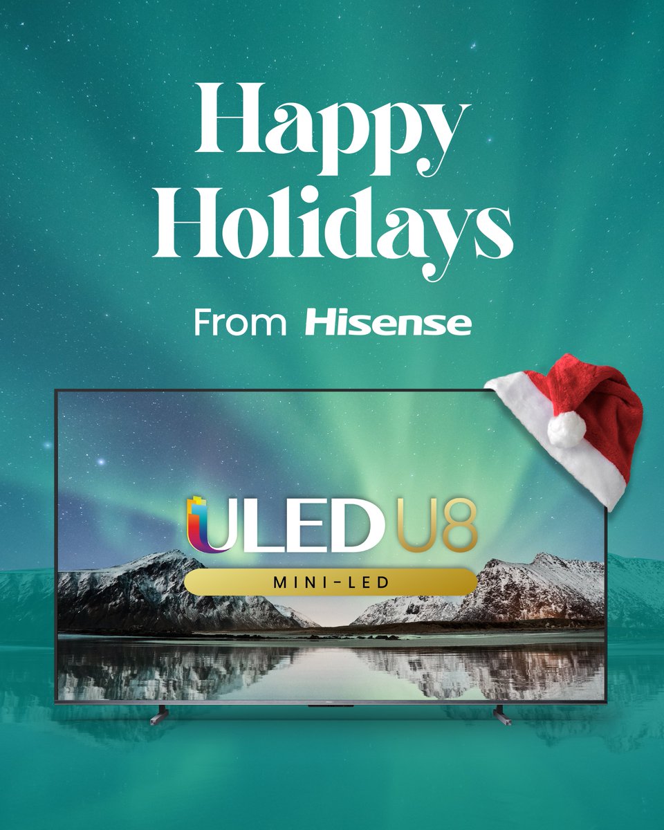 Happy Holidays from the Hisense family to yours! We wish you a wonderful holiday season filled with joy, rejuvenation, and well-deserved family time.🎄🎁 #MiniLEDPro #HisenseU8K