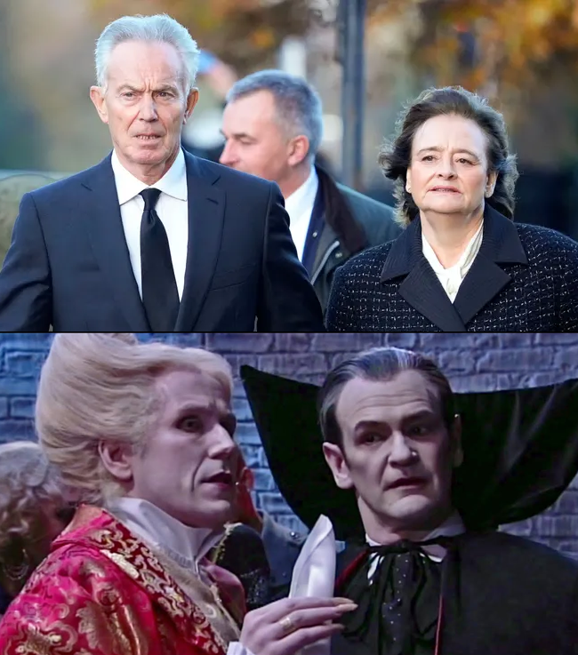 Nice to see #ArmstrongandMiller's old-school vampires overcoming their fear of daylight. #TonyBlair #CherieBlair