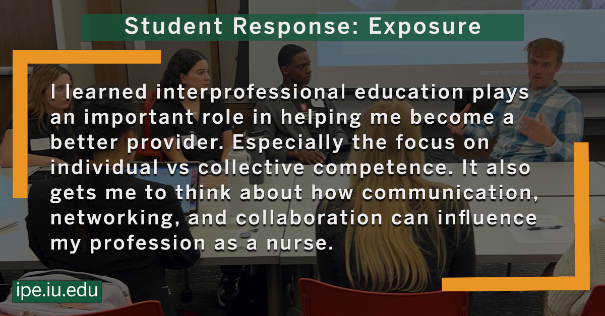 Another student response following an Exposure level TEACH experience