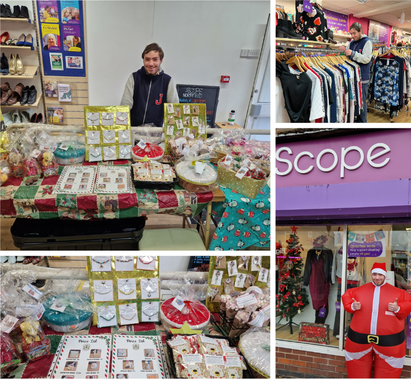 Year 14 @SOTS_6th_Form student Joseph has been on work placement at @scope this term 👍 He has made great progress and last week helped sell at the Christmas Fayre 🎅🎄👍 @Selly_Oak #workexperience