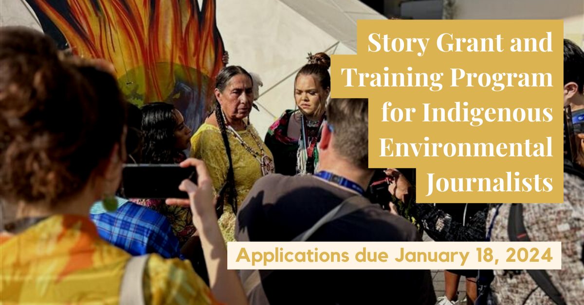 📣REMINDER! EJN is offering grants to Indigenous journalists to support in-depth environmental stories that address climate justice, biodiversity, sustainable ecosystems, Indigenous sovereignty and leadership, and more. Apply by January 18, 2024: loom.ly/S-aWG5Q