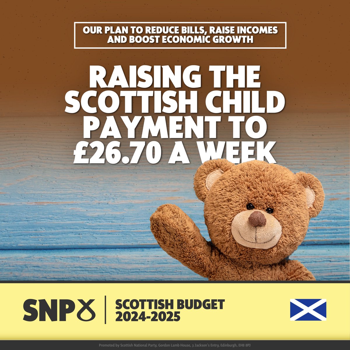 💛 We will increase our Scottish Child Payment to £26.70 - labelled 'game-changing' by anti-poverty charities.

🏴󠁧󠁢󠁳󠁣󠁴󠁿 The Scottish Child Payment is unique to Scotland, the most ambitious child poverty reduction measure in the UK. #ScotBudget