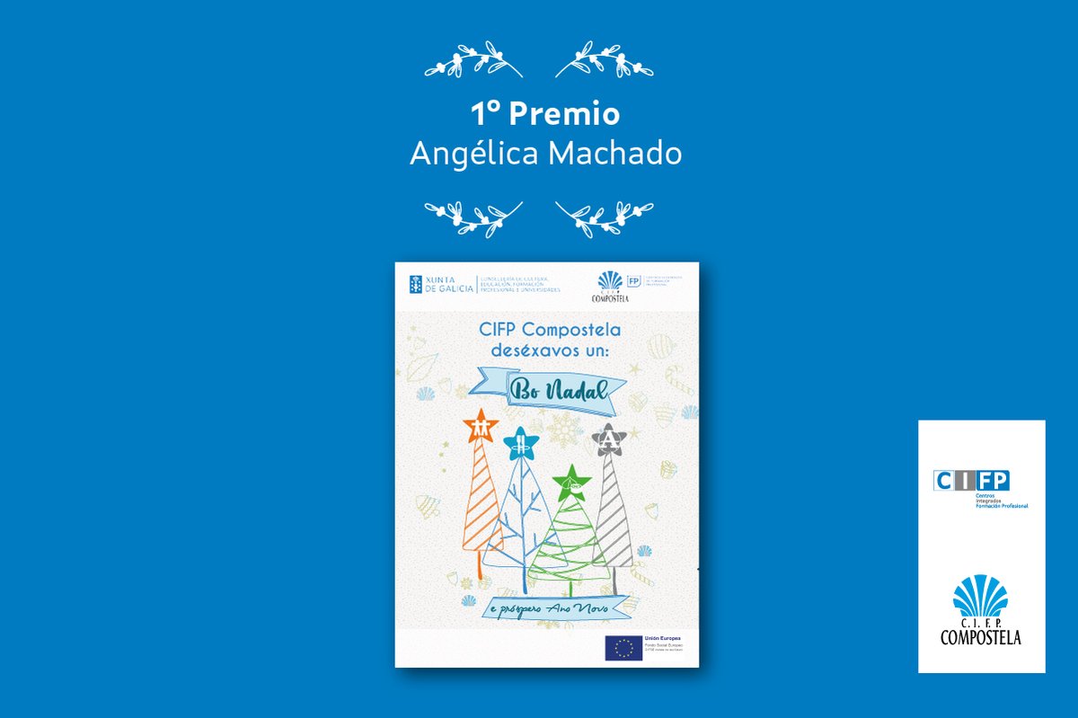 CIFPCOMPOSTELA's tweet image. ✨🎄  E xa temos ás gañadoras do noso concurso de postais. Moitas gracias a todos por participar e parabéns a Angélica Machado, Saray Paredes e a Alma Martínez por conseguir os tres primeiros premios! 🙌

#CIFPCompostela #formacionprofesional #seguiraprendendo