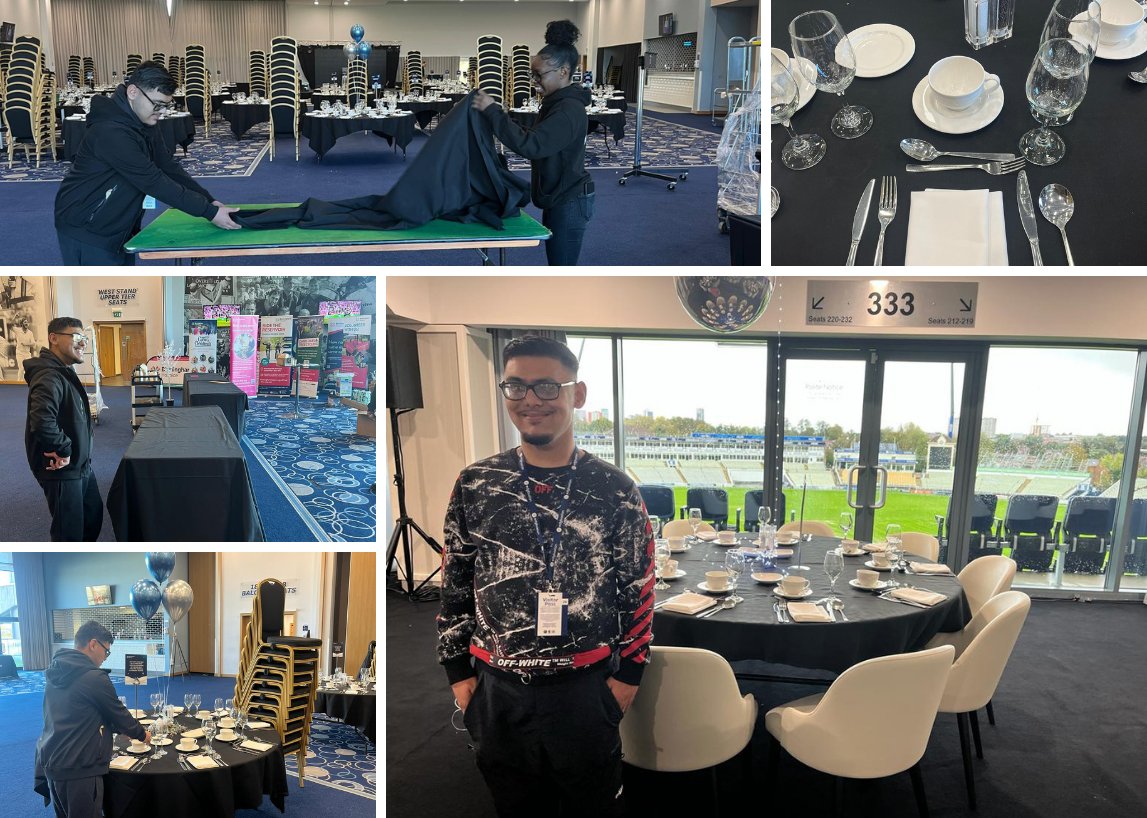 A great term for Year 13 @SOTS_6th_Form student Bilal at @Edgbaston👍 He has been supporting the hospitality team get ready for Christmas events🎊🪩 @Selly_Oak #workexperience