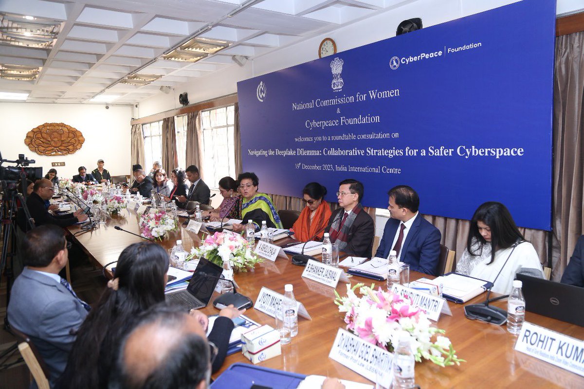 In a groundbreaking move, NCW & Cyberpeace convened a pivotal consultation at India International Centre on 'Navigating Deepfakes: Collaborative Strategies for Safer Cyberspace.' An insightful session with cyber experts, policymakers, and academia! #NCW #CyberSafety #Deepfakes…