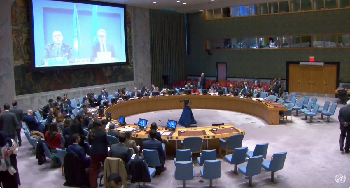 The President of the Security Council has called to order the meeting on the situation in the Middle East, UN briefers are Tor Wennesland, Special Coordinator for the Middle East Peace Process, and Maj. Gen. Patrick Gauchat, head of UNTSO