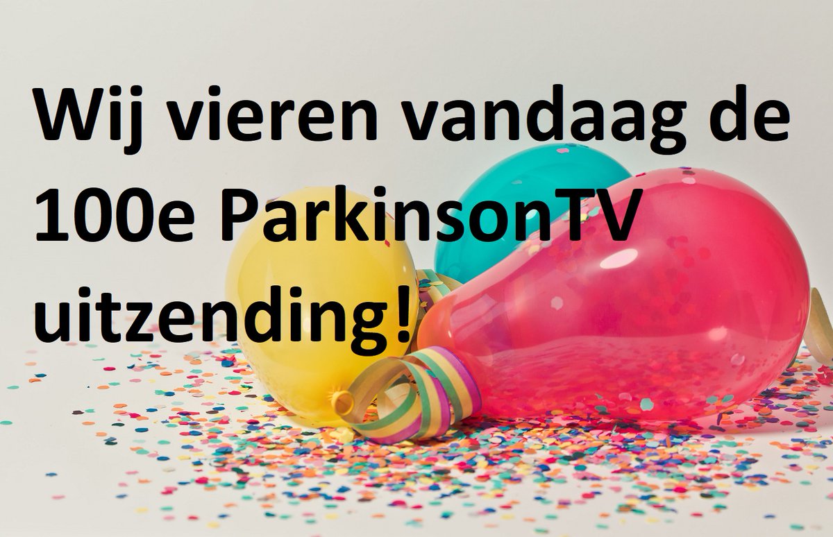 Vanmiddag om 16:00 uur de honderdste uitzending van ParkinsonTV die gaat over nieuwe ontwikkelingen & Parkinson'! Kijk live mee op: parkinsontv.nl