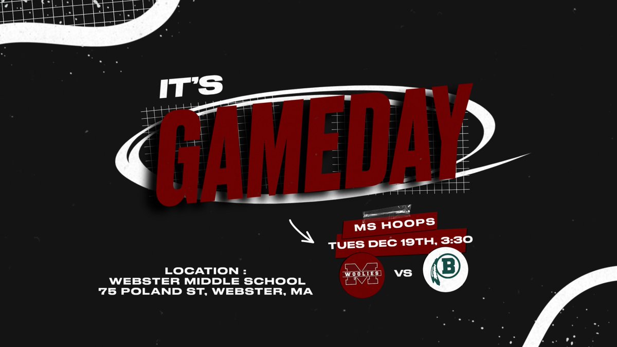Woolie_Pride's tweet photo. Good luck to our MS Boys Basketball as they head to Webster MS - tipoff is 3:30! #GoWoolies @MillburyBooster https://t.co/S1xz2r9XTI