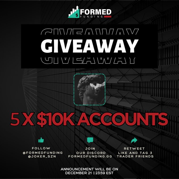 5x$10k accounts giveaway follow @formedfunding @joker_szn + like & retweet join the Formed Funding discord discord.gg/3d7ejNgeew