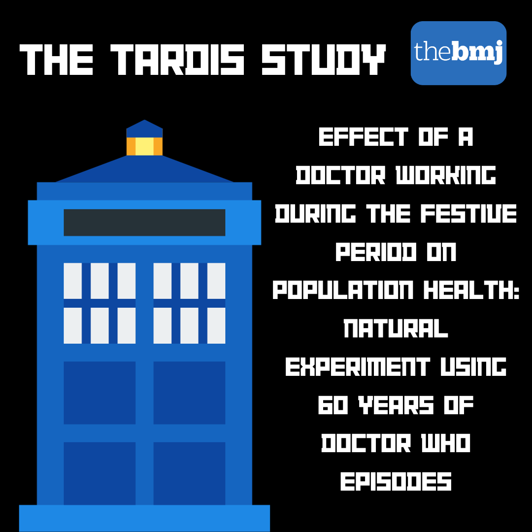 🚀 Allons-y! This Christmas, the TARDIS (study) has landed at <a href="/bmj_latest/">The BMJ</a>  🚀 

This is a #BMJChristmas paper with two hearts:
❤️ Healthcare provision at Christmas 
❤️ 60 years of #DoctorWho

Read more over at bmj.com/content/383/bm…

<a href="/Richard_D_Riley/">Richard Riley (R²)</a>