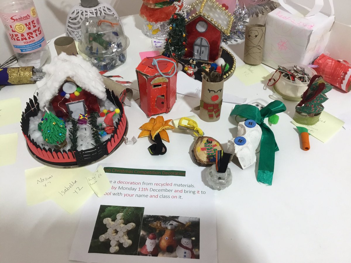 We love our recycled Christmas decoration entries for Eco Council’s Competition. Thank you for all your amazing efforts! <a href="/DGATSCHOOLS/">DGAT</a> 🎄🎄🎄