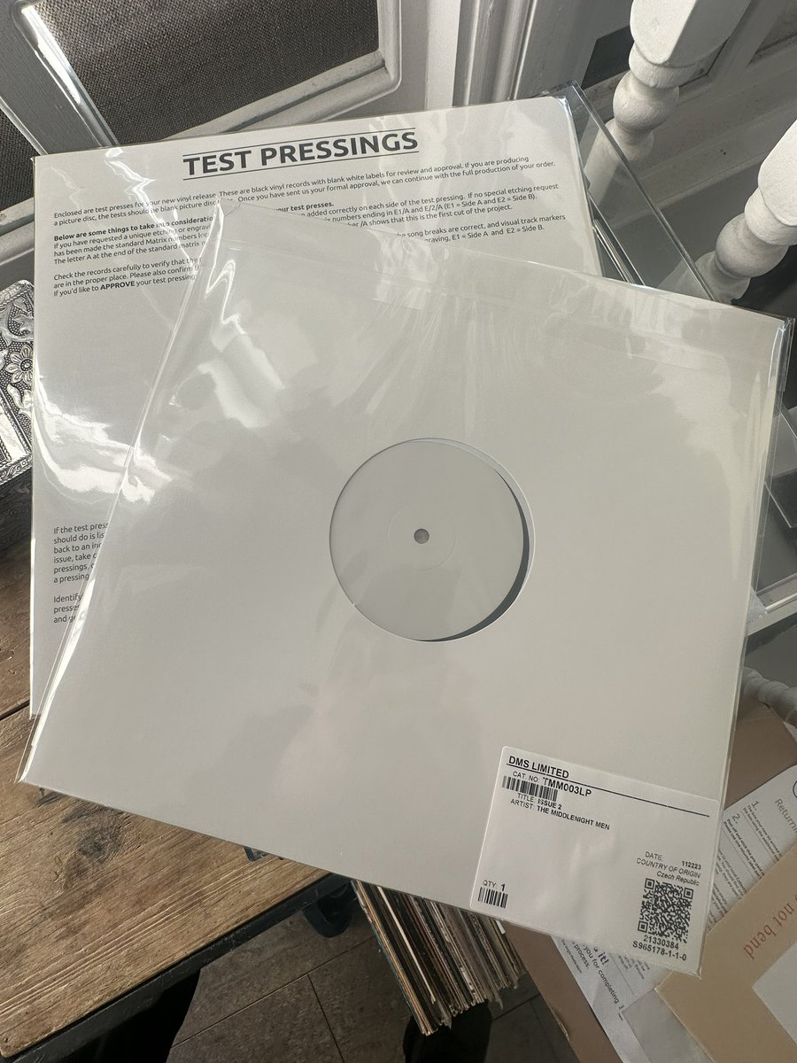 And had some test pressings delivered