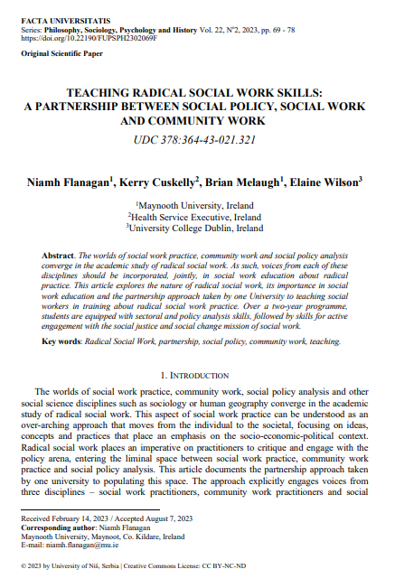Brilliant paper that looks at the components of radical social work - a fusing of critical SW & social policy, with community work. Explains how this is taught in @MaynoothUni Dublin. Recommended. Open access: ask @NiamhatMU or @cuskellk.. @JaneFenton8 @JanePye @SWANsocialwork