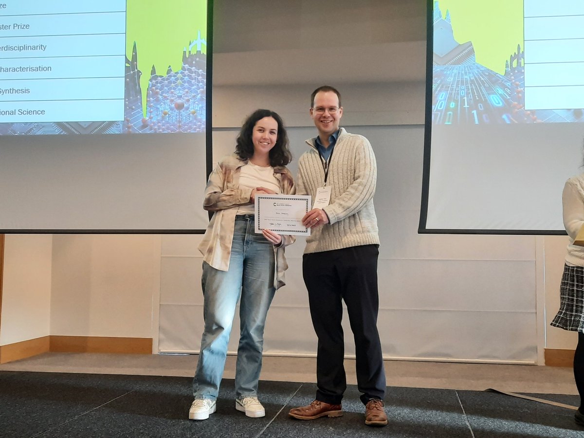 Functional Materials Group (@cumbylab) on Twitter photo Congratulations to <a href="/EllieDChem/">Eliza Dempsey</a> for winning the Dent-Glasser prize for crystallography at #SSCG23 with her excellent talk. Proud supervisor moment! Congratulations to <a href="/EllieDChem/">Eliza Dempsey</a> for winning the Dent-Glasser prize for crystallography at #SSCG23 with her excellent talk. Proud supervisor moment!