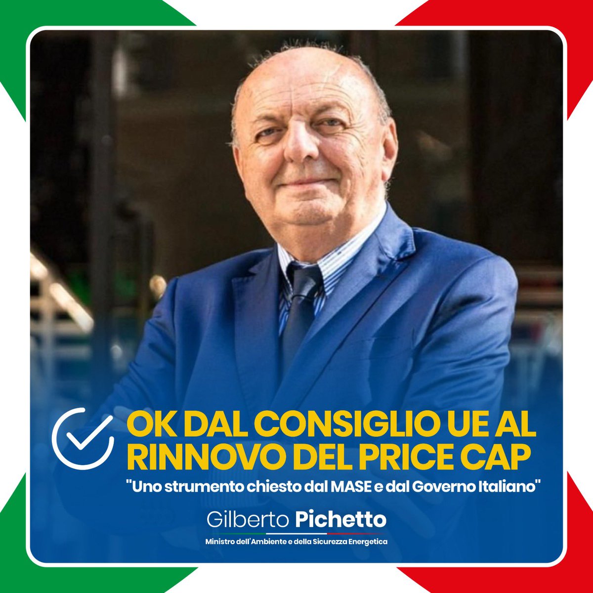 Oggi l’Italia ha ottenuto il rinnovo per un anno della clausola sul tetto al prezzo del gas. 

Resta dunque in vigore questo meccanismo deterrente per fermare le speculazioni e aumentare la stabilità dei sistemi energetici.

#PriceCap