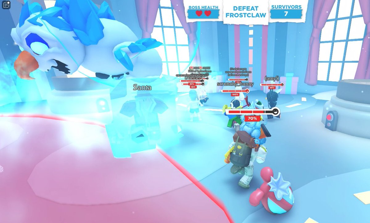 Then there were only 7 of us left to save Santa the Future Christmas Egg #adoptme #roblox #frostclaw #minigame