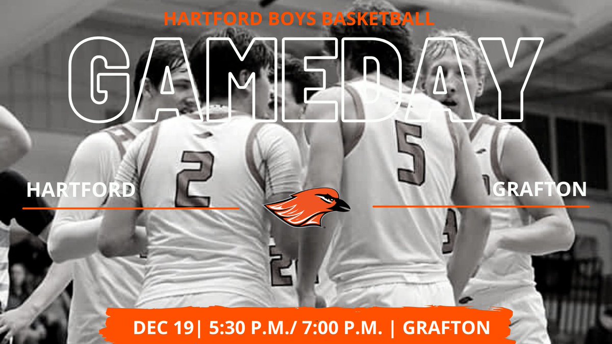 Join us TONIGHT at HUHS for Hartford Boys Basketball vs. Grafton at 5:30 p.m. | 7:00 p.m.! #oriolepride

Catch this game on the NFHS Network live stream ⤵
1) Visit nfhsnetwork.com
2) Search for Hartford Union High School and go to our page
3) Subscribe and Follow HUHS