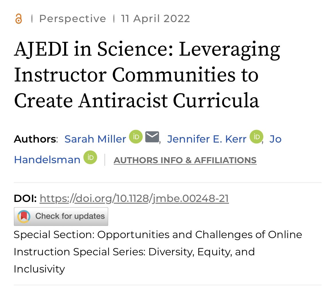 The Tiny Earth article about the incorporation of AJEDI (antiracist, just, diverse, equitable, diverse, inclusive) principles into the higher education system is one of the most cited in the Journal of Microbiology Education!