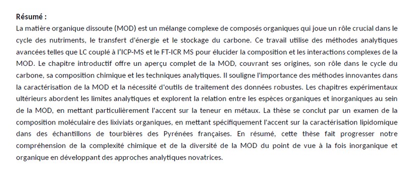 ๐๐ง๐ฌ๐ญ๐ข๐ญ๐ฎ๐ญ ๐๐๐ซ๐ง๐จ๐ญ ๐๐๐๐
๐จ๐ (@carnot_isifor) on Twitter photo ๐จ20 dรฉc. 2023 14h ๐จsoutenance publique de thรจse, mme Deisy Giraldo Davila : "Caractรฉrisation complรจte de la matiรจre organique dissoute de diffรฉrents รฉcosystรจmes par chomatographie liquide couplรฉe ร la ICP-MS et DI FT-ICR MS
<a href="/universite_uppa/">Universitรฉ de Pau et des Pays de l'Adour (UPPA)</a> <a href="/DeisyGiraldoD/">Deisy Giraldo Dรกvila</a> ๐จ20 dรฉc. 2023 14h ๐จsoutenance publique de thรจse, mme Deisy Giraldo Davila : "Caractรฉrisation complรจte de la matiรจre organique dissoute de diffรฉrents รฉcosystรจmes par chomatographie liquide couplรฉe ร la ICP-MS et DI FT-ICR MS
<a href="/universite_uppa/">Universitรฉ de Pau et des Pays de l'Adour (UPPA)</a> <a href="/DeisyGiraldoD/">Deisy Giraldo Dรกvila</a>