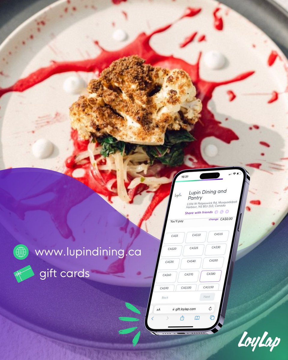 Whether you want to purchase a #giftcard to surprise someone special or enjoy their ready-to-go festive meal, Lupin Dining & Pantry offers both options: the purchase of #digitalgiftcards or ordering online for pick up or delivery.🥗🍲

#discoverhalifax #LoyLap #canadarestaurants