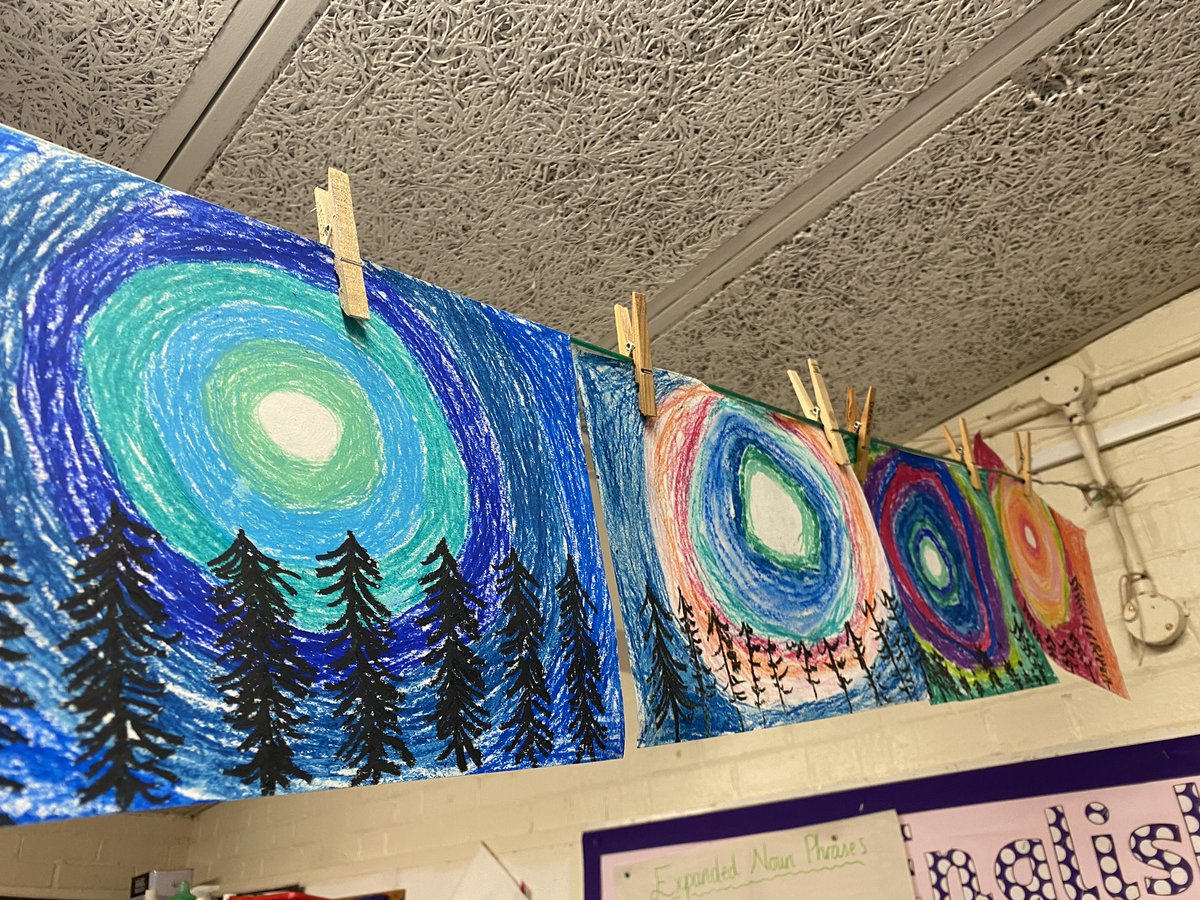 Winter moonlight scenes in year 3! 🎨🌝🌚