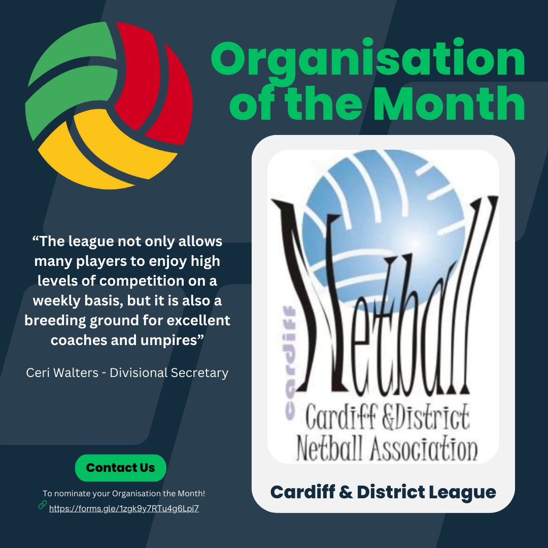 The Cardiff &amp; District League is our Organisation of the Month for December, due to their exceptional organisation and growth, which has allowed them to run at a high standard for decades 🏴󠁧󠁢󠁷󠁬󠁳󠁿

Read about The Cardiff &amp; District League here 👇
walesnetball.com/community-news…