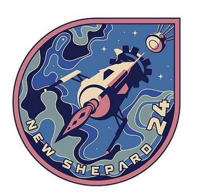 The #NS24 mission patch 💧

It is inspired by the wave and fluid-like movements of several science experiments onboard today 🌊🚀 #FluidDynamics @blueorigin