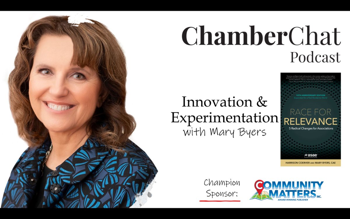 @marybyers shares from her experience, how chambers and associations can adopt innovation and experiment within their organization.
chamberchatpodcast.com/episode256/
#chamberchatpodcast #chamberpros #chamberofcommerce