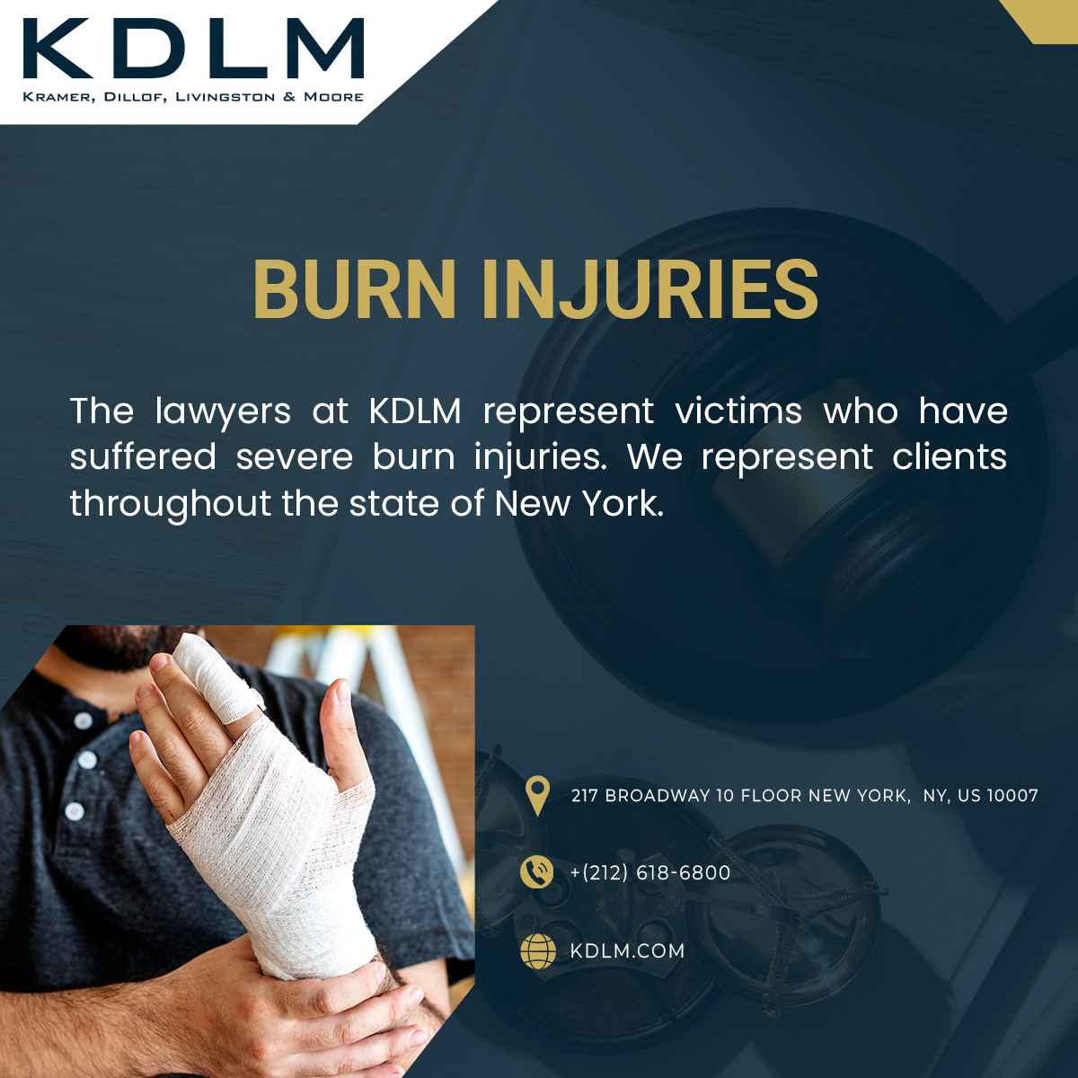 Burn survivors face immense challenges, both physical and emotional. These serious injuries often require immediate medical intervention. 

📲Contact Us : +(212) 618-6800 or  📨 Email us contactus@kdlm.com

#KDLM #burninjuryattorney #burninjury #medicalmalpractice #lawfirm