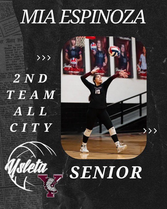 Congratulations to our Setter Mia Espinoza on being voted on to 2nd Team All-City. Huge accomplishment. Proud of you.