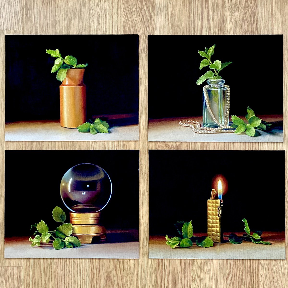 I have some oil paintings available! My “Fresh Mint” collection explores the intersection of art &amp; technology. I’m only minting on demand at the moment which includes the original 8”x10” oil painting. DM me if interested 🤗