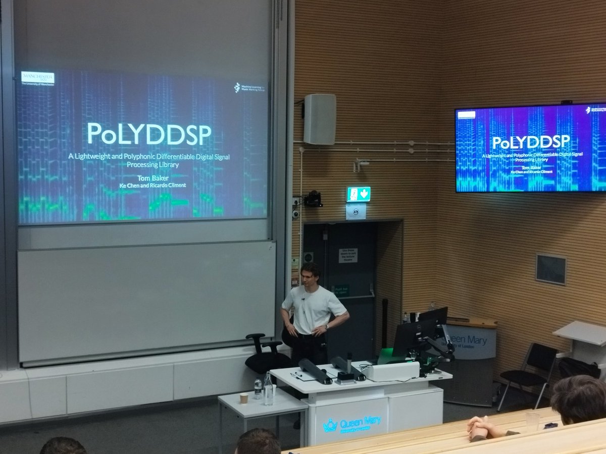 Pedro Sarmento (@umpedronosapato) on Twitter photo great work by <a href="/TeeJayBaker/">Tom Baker</a> on PolyDDSP, at DMRN 🤘 <a href="/c4dm/">C4DM at QMUL</a> <a href="/CDT_AI_Music/">CDT Artificial Intelligence+Music</a> great work by <a href="/TeeJayBaker/">Tom Baker</a> on PolyDDSP, at DMRN 🤘 <a href="/c4dm/">C4DM at QMUL</a> <a href="/CDT_AI_Music/">CDT Artificial Intelligence+Music</a>