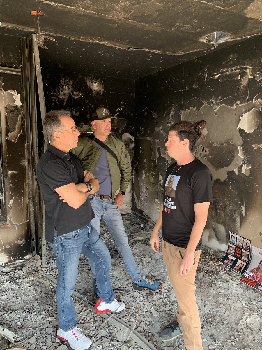 avi issacharoff (@issacharoff) on Twitter photo I had the honor of surveying the Gaza Envelope Villages with Jessica and <a href="/JerrySeinfeld/">Jerry Seinfeld</a> to witness the devastation and burned houses of Kibbutz Beeri and the location of the Nova Party. Thank you Jessica and Jerry for your support in these difficult times I had the honor of surveying the Gaza Envelope Villages with Jessica and <a href="/JerrySeinfeld/">Jerry Seinfeld</a> to witness the devastation and burned houses of Kibbutz Beeri and the location of the Nova Party. Thank you Jessica and Jerry for your support in these difficult times