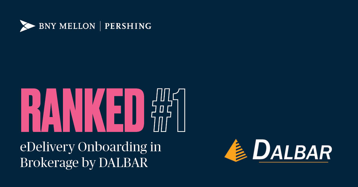 We are pleased to share that @DalbarInc has ranked us #1 for eDelivery Onboarding in Brokerage in 2023! Learn more about our digital solutions to help you go #PaperFree: ow.ly/7ePb50QkfVa