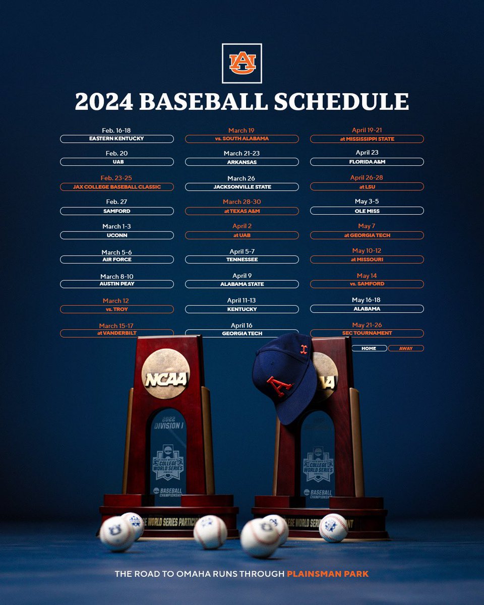 File 📁 |_ Save As 📁 |_ Things You Love To See 📁 |_ 2024 Auburn Baseball Schedule 📁 #WarEagle