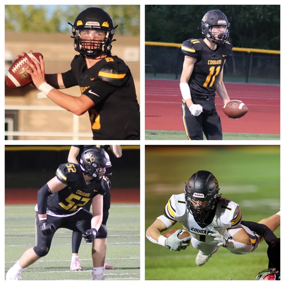 Congratulations to our four guys who made the 2023 All-Greater Rochester football team:

Matt Meacham (6) - 1st Team
Andrew Wanzenried (11) - 1st Team
Austyn Crego (52) - 1st Team
Ben Cook (1) - 2nd Team