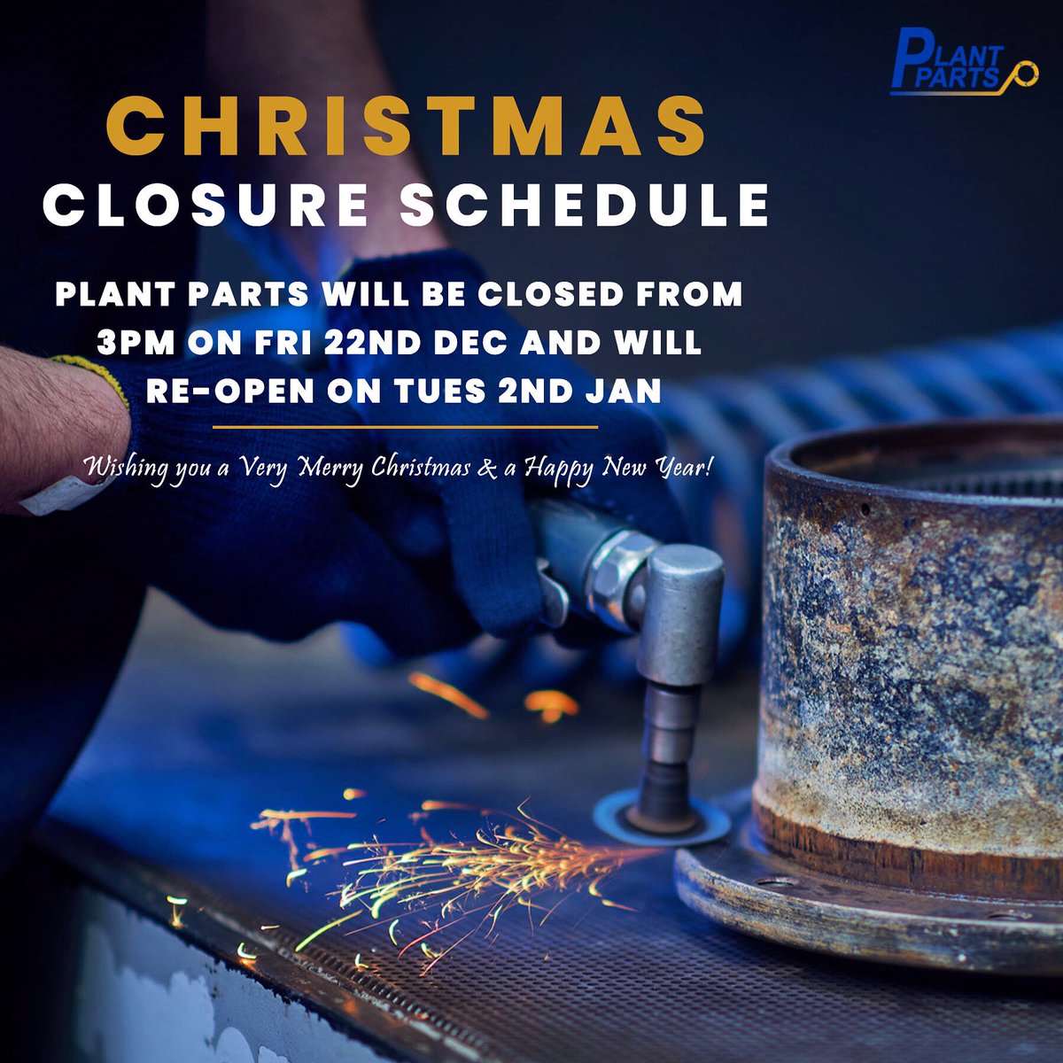 We’re shipping spares right up to the 23rd December so if you have any requirements before Christmas, speak to the team who will be happy to help! Plant Parts will close at 3pm on Friday 22nd December and re-open on Tuesday 2nd January. #Christmas2023