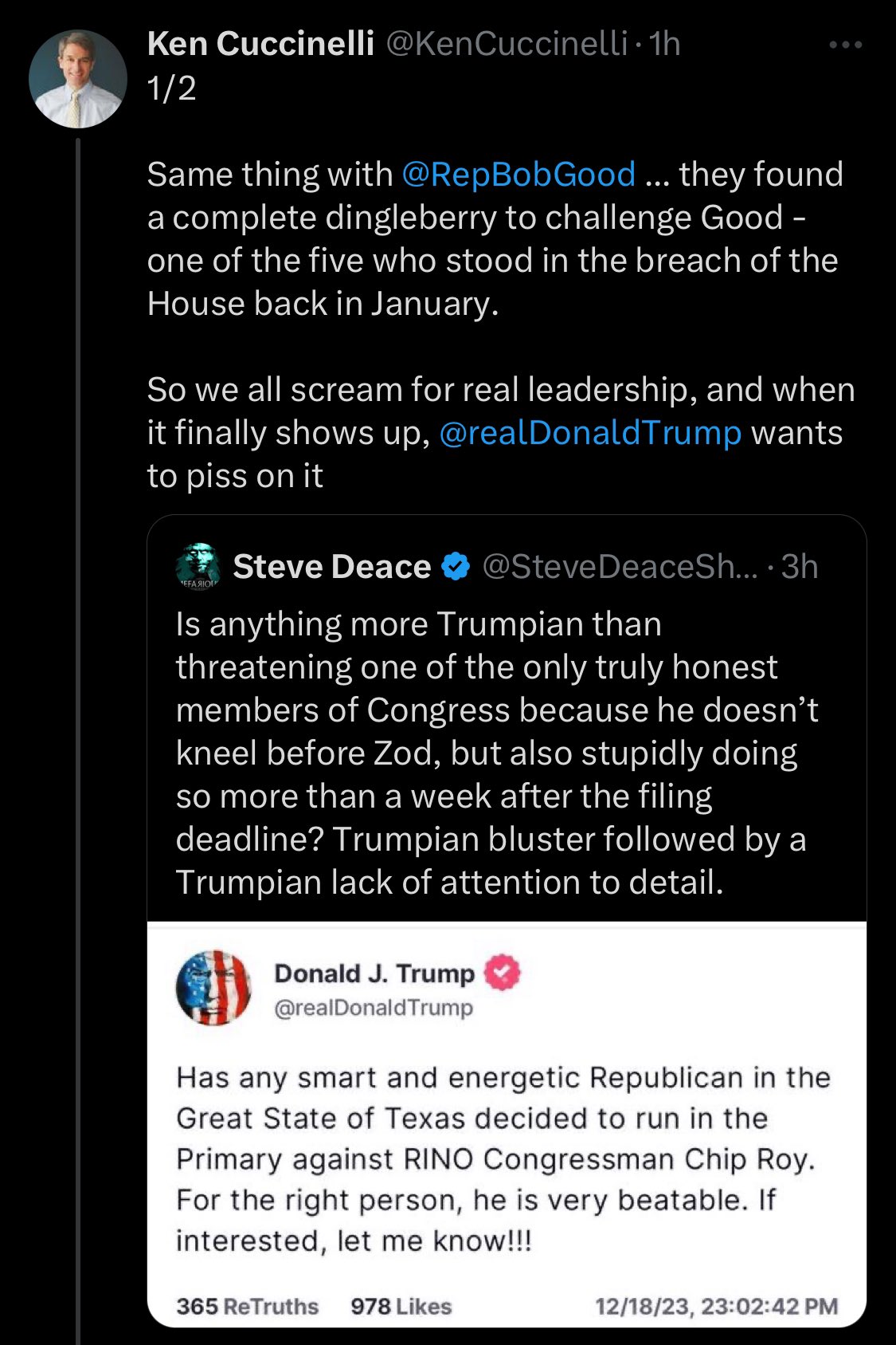 Pedro L. Gonzalez on X: Ken Cuccinelli goes off on Trump. Remember,  Cuccinelli served at Trump's DHS and said the real reason Trump deported  fewer people than Obama was that Trump was