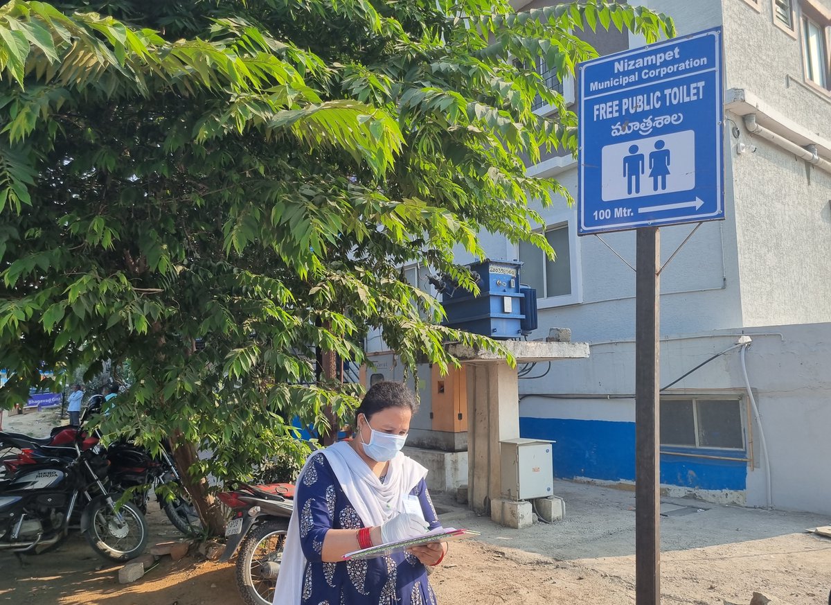 As part of #CleanToiletsCampaign Toilet Grading Assessment by SHG Women in Nizampet Municipal Corporation Telangana state.ULB CODE:900560 #CleanToiletsCampaign #SwachhBharat @MoHUA_India @cdmatelangana @RoopaMishra77 @SwachhBharatGov @SBMU_Telangana