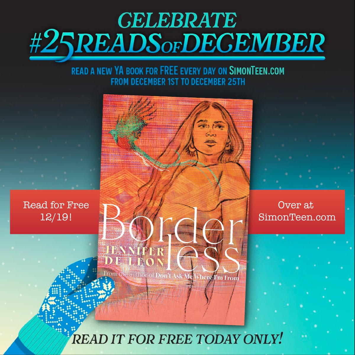 TODAY ONLY you can read BORDERLESS for free from @simonteen! Go here: simonteen.com/book/borderles… #decemberreads