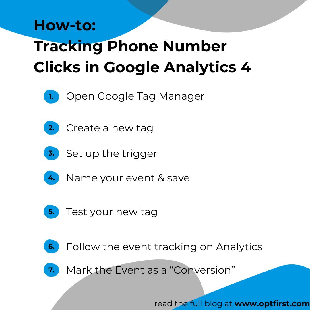 Unlock the secrets of tracking phone number clicks in Google Analytics 4 with our simple 7-step guide! 📈🔍 Check out the full blog for detailed insights at optfirst.com/tracking-phone… #GoogleAnalytics #DigitalMarketing #AnalyticsTips