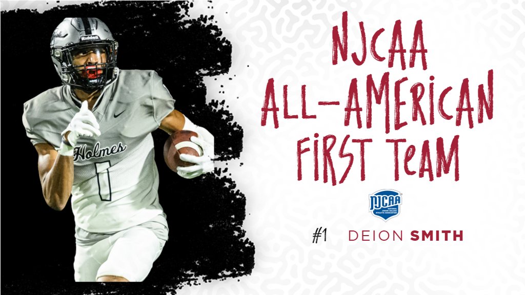 FOOTBALL: Holmes' Deion Smith has been named to the @NJCAAFootball All-American First Team. The complete list can be found at njcaa.org/sports/fball/2….