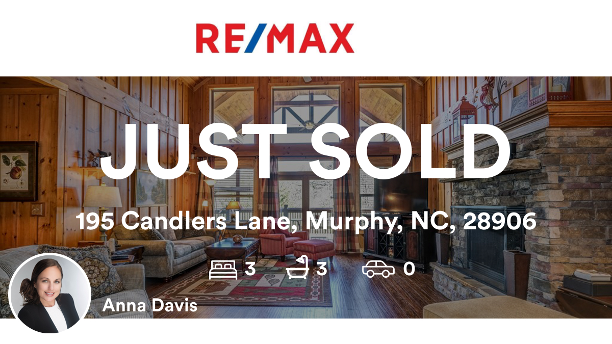 🛌 3 🛀 3
📍 195 Candlers Lane, Murphy, NC, 28906

My latest sale on RateMyAgent.
 400548
rma.reviews/SxeXBVX6ZjOd

#LucretiaCollinsTeam #realestate #REMAXTownandCountry