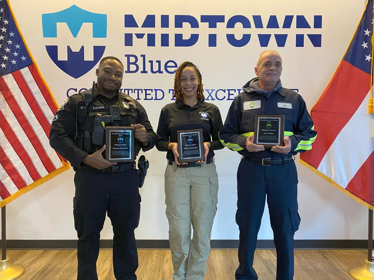 Midtown Alliance recognized three team members at the Q4 Public Safety Meeting on Dec 6, 2024 for their excellent work to keep the district clean, safe, and welcoming. Shout out to Kelly McClendon, Jay Parker and, APD Officer Dwayne Dejonge! 🙌 Read more: bit.ly/48dEbTY