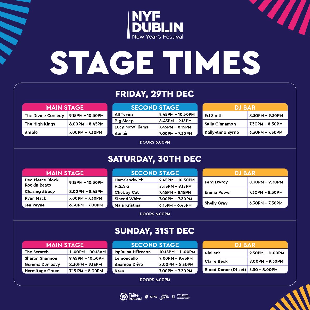 #NYFDublin Collins Barracks stage times maps are here! 🎉 Navigate your way through with ease. Plan your journey to the hottest stages, foodie havens, and hidden gems. ✨ #TheOnlyPlaceToBe #NYFDublin