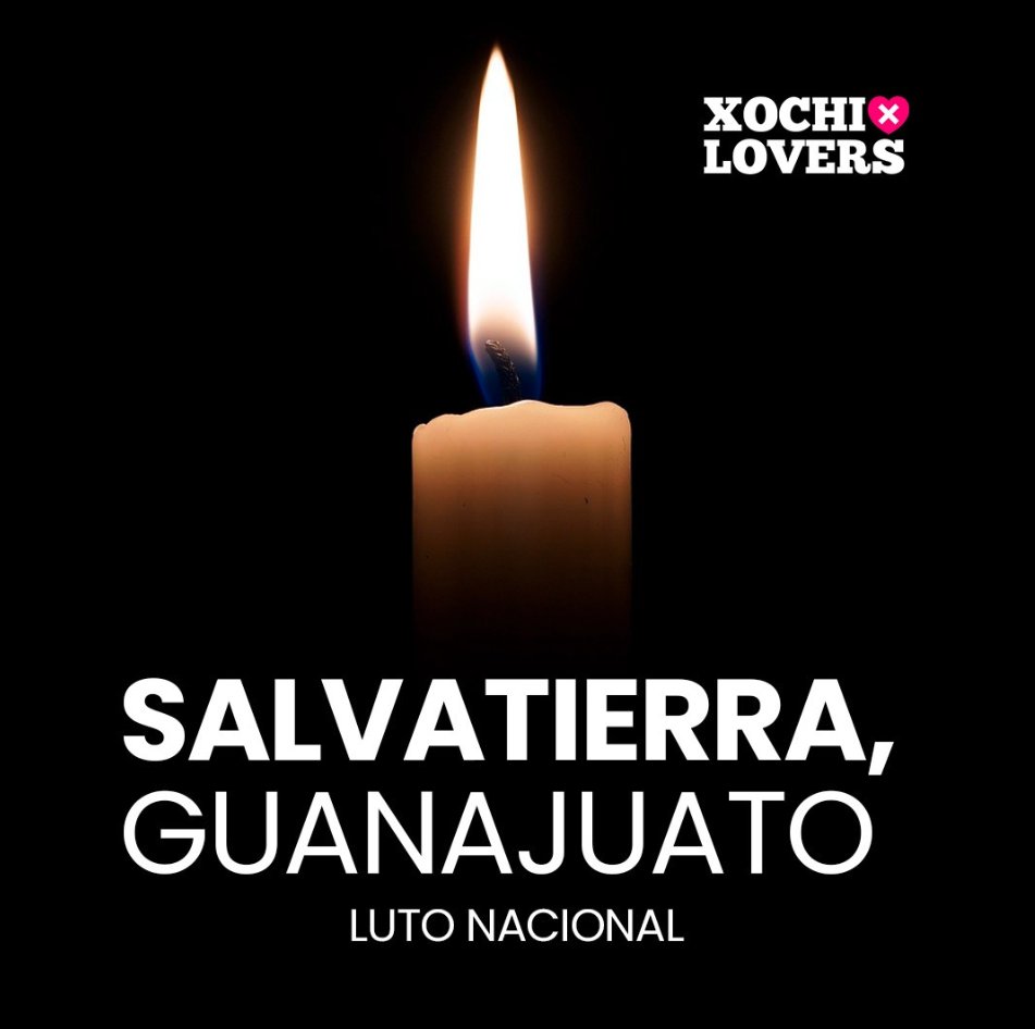 🕯️ Unidos en #LutoNacional por la tragedia en Salvatierra, Guanajuato. 

En memoria de las víctimas, enviamos nuestro respeto y solidaridad a sus familias. 

Compartimos su dolor y apoyemos a México en estos momentos difíciles. 🇲🇽 

Esto lo resolvemos entre tod@s, #En2024SeVan
