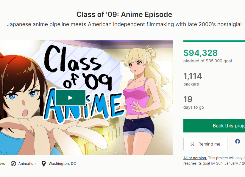 Class of '09: Anime Episode by SBN3 — Kickstarter