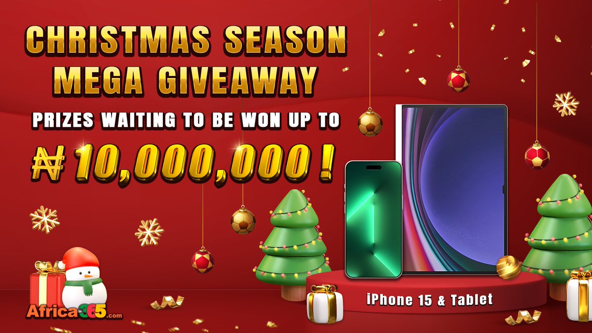Africa365_Com's tweet image. Africa365 Christmas Season MEGA Giveaway 🎄🎁

It’s the most wonderful time of the year again! Africa365 is doing the biggest giveaway worth ₦10,000,000 during this festive season. Prizes include iPhones, tablets, and big cash rewards. 
Terms &amp;amp; Conditions Applied. ✅

How to…
