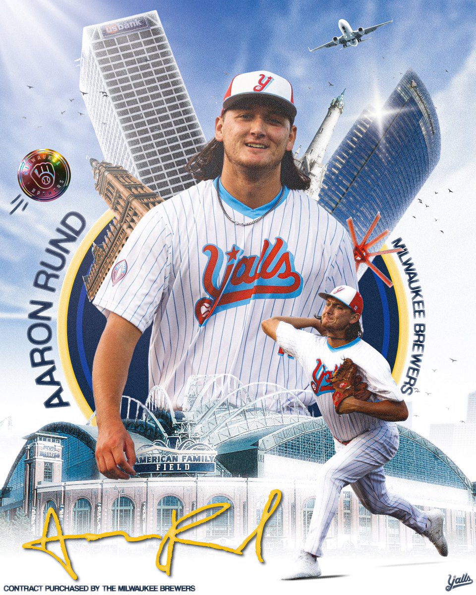 Florence Y’alls (@florence_yalls) on Twitter photo We’re happy to announce that RHP Aaron Rund’s contract has been purchased by the <a href="/Brewers/">Milwaukee Brewers</a>!
Congrats Aaron & we wish you the best at the next level 📈
<a href="/FLProBaseball/">Frontier League</a> | <a href="/GoCamelsBSB/">Campbell Baseball</a> We’re happy to announce that RHP Aaron Rund’s contract has been purchased by the <a href="/Brewers/">Milwaukee Brewers</a>!
Congrats Aaron & we wish you the best at the next level 📈
<a href="/FLProBaseball/">Frontier League</a> | <a href="/GoCamelsBSB/">Campbell Baseball</a>