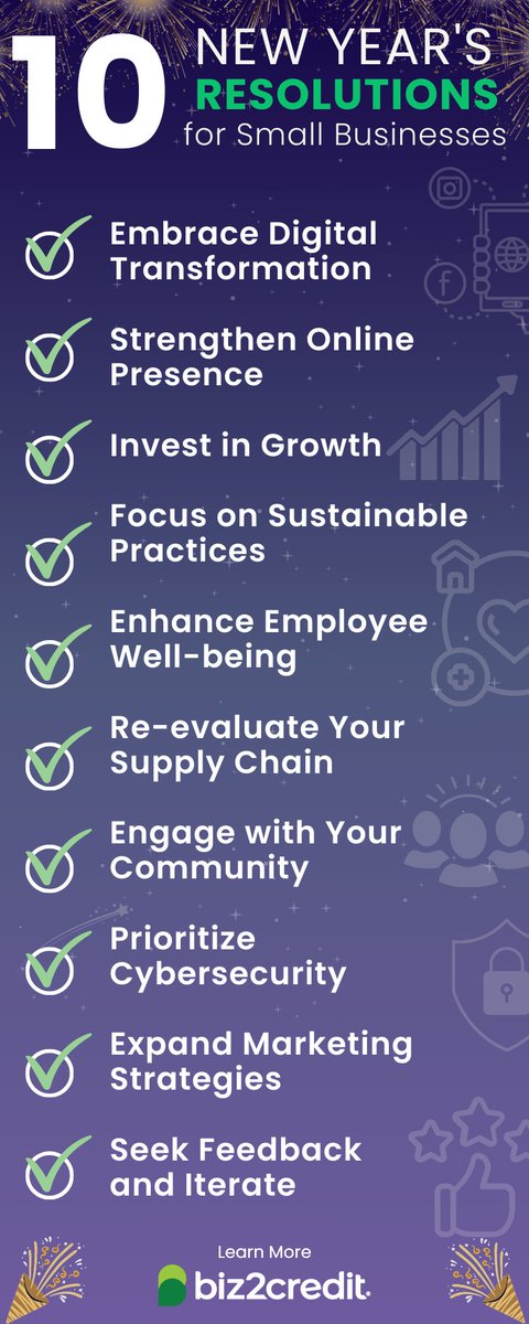 💪Our Top 10 New Year’s Resolutions will set the stage for a prosperous year ahead. From digital transformation to expanding market strategies, dive in to set your small business up for success! 🌟💼 ow.ly/sBsC50QkhV1 #2024 #resolutions #newyear #smallbusiness #fintech